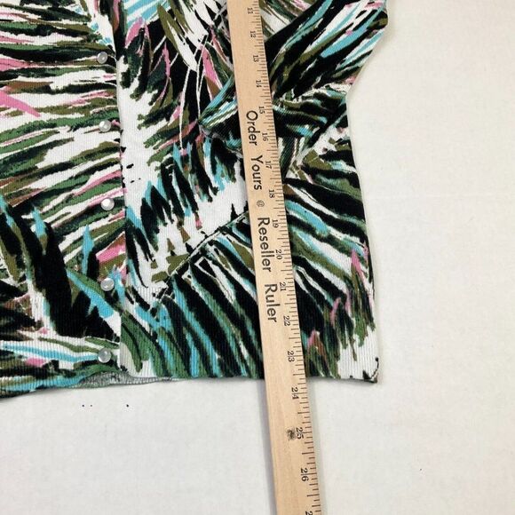 Cable & Gauge Womens Button Cardigan Colorful Print Stretch Knit Sweater S Small - Picture 6 of 12